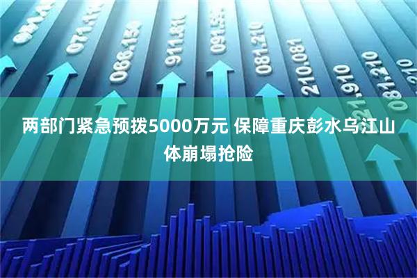 两部门紧急预拨5000万元 保障重庆彭水乌江山体崩塌抢险